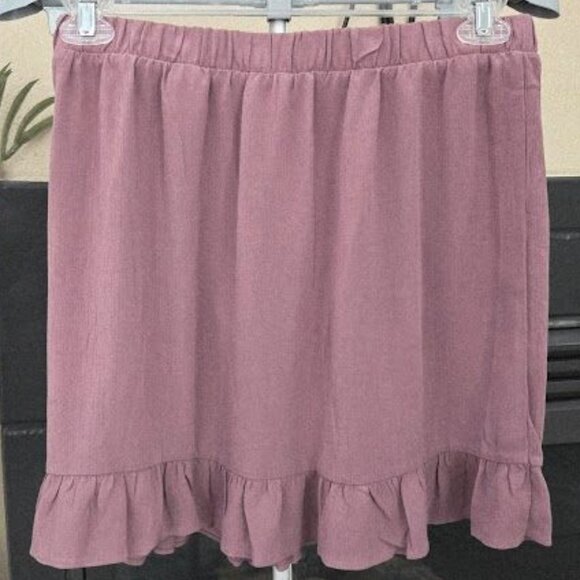 NWT Hippie Rose sz Jr medium mauve ruffled skirt - Picture 2 of 3